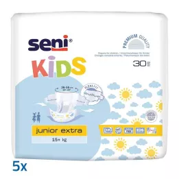 SENI Kids Junior ekstra 16-30 kg inkontinensbukser, 5x30 stk