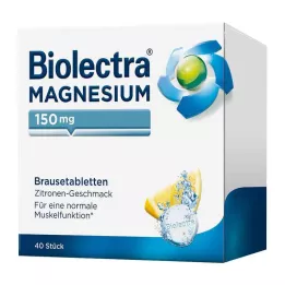BIOLECTRA Magnesium 150 mg Citronbrusetabletter, 40 stk