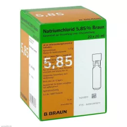 NATRIUMCHLORID 5,85 % Brun MPC Infusionsopløsning konc., 20X20 ml