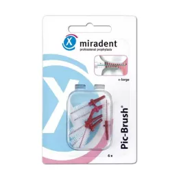 MIRADENT Interd.Pic-Brush erstatningsbørste x-stor bordeaux, 6 stk