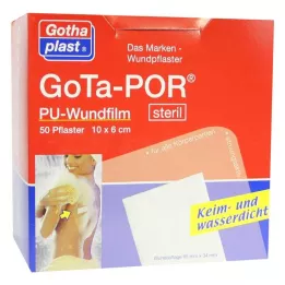GOTA-POR PU Sårfilm 10x6 cm steril gips, 50 stk