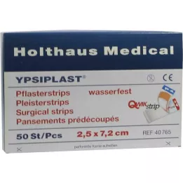 PFLASTERSTRIPS Ypsiplast vandtæt 2,5x7,2 cm, 50 stk