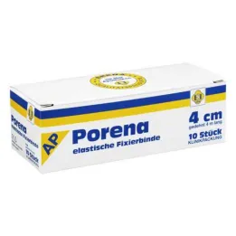 Porena elastisk gazebandage 4cm uden cello hvid, 10 stk