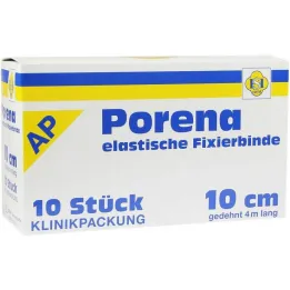 Porena elastisk gazebandage 10cm uden cello hvid, 10 stk