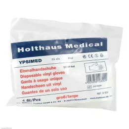HANDSCHUHE Engangs Ypsimed Vinyl stor, 4 stk