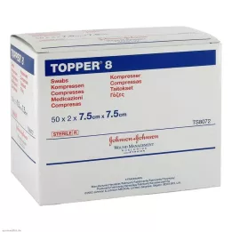 TOPPER 8 kompresser 7,5x7,5 cm sterile, 50x2 stk