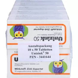 UNIZINK 50 mave-resistente tabletter, 10X50 stk