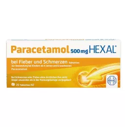 PARACETAMOL 500 mg HEXAL til feber- og smertetabletter, 20 stk