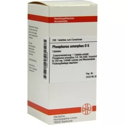 PHOSPHORUS AMORPHUS D 6 tabletter, 200 stk