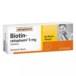 BIOTIN-RATIOPHARM 5 mg tabletter, 30 stk