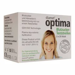 Diamet optima blodsukker teststrimler 2 i 1, 2x25 stk