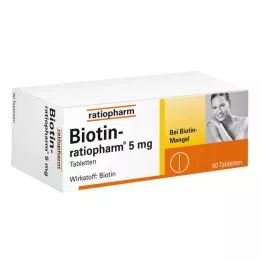 BIOTIN-RATIOPHARM 5 mg tabletter, 90 stk