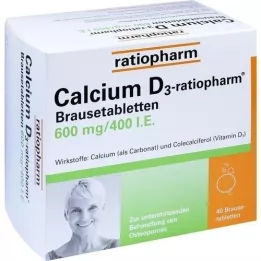 CALCIUM D3-ratiopharm brusetabletter, 40 stk