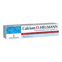 CALCIUM D3 Heumann brusetabletter 600 mg/400 IE, 20 stk
