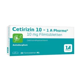 CETIRIZIN 10-1A Pharma filmovertrukne tabletter, 20 stk