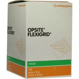 OPSITE Flexigrid transp. sårbandage 6x7 cm steril, 100 stk