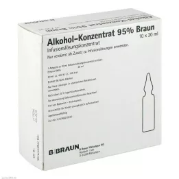 ALKOHOL 95% infusionsopløsning koncentrat, 10X20 ml