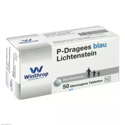 P DRAGEES blå, 50 stk