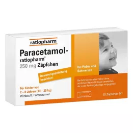 PARACETAMOL-ratiopharm 250 mg stikpiller, 10 stk