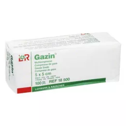 GAZIN Gaze komp. 5x5 cm usteril 8-fold betjening, 100 stk