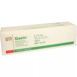 GAZIN Gaze komp. 5x5 cm usteril 12-fold betjening, 100 stk