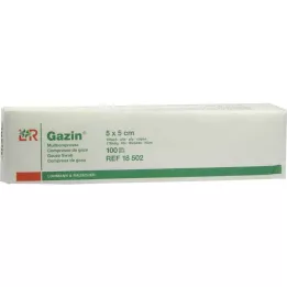 GAZIN Gaze komp. 5x5 cm usteril 16-fold betjening, 100 stk