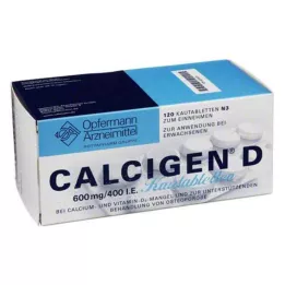 CALCIGEN D 600 mg/400 I.E. tyggetabletter, 120 stk