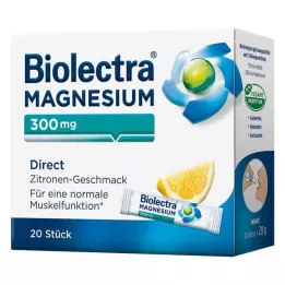 BIOLECTRA Magnesium 300 mg Direkte Citronstænger, 20 stk