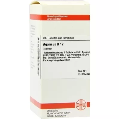 AGARICUS D 12 tabletter, 200 stk