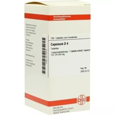 CAPSICUM D 4 tabletter, 200 stk CAPSICUM D 4 tabletter, 200 stk