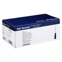 STERICAN Kanyler 23 Gx3 1/5 0,6x80 mm, 100 stk