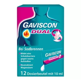 GAVISCON Dual 500mg/213mg/325mg Susp. i pose, 12X10 ml