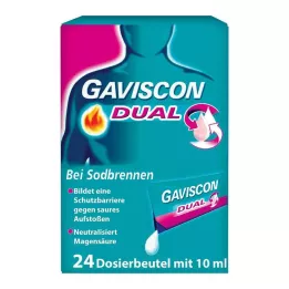 GAVISCON Dobbelt 500mg/213mg/325mg Suspens.i pose, 24X10 ml