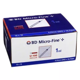 BD MICRO-FINE+ Insulinsprøjte 1 ml U100 12,7 mm, 100X1 ml