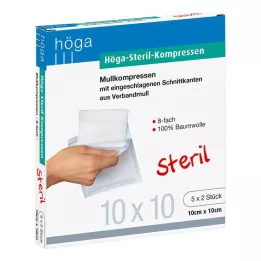 HÖGA-KOMPRESSEN 10x10 cm steril 8-vejs, 5X2 stk