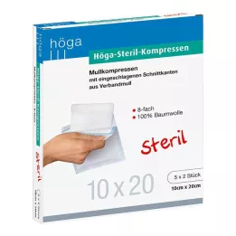 HÖGA-KOMPRESSEN 10x20 cm steril 8-fold, 5X2 stk