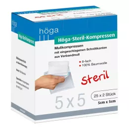 HÖGA-KOMPRESSEN 5x5 cm steril 8-fold, 25X2 stk