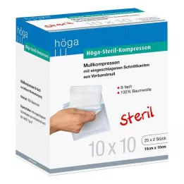 HÖGA-KOMPRESSEN 10x10 cm steril 8-vejs, 25X2 stk