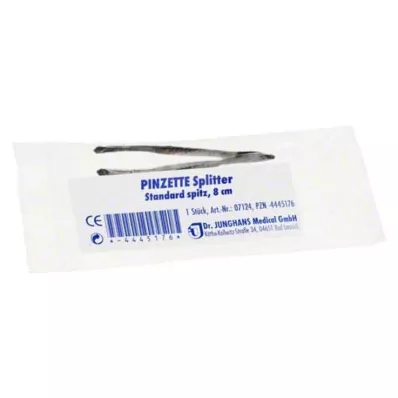 PINZETTE Splintspids 8 cm, 1 stk