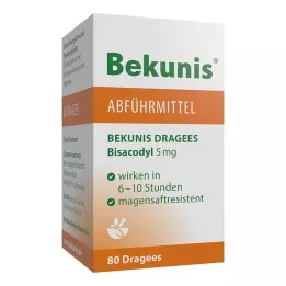 BEKUNIS Bisacodyl Dragees 5 mg gastro-resistente tabletter, 80 stk
