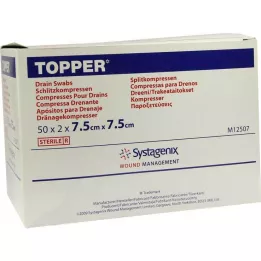 TOPPER Slidset kompres 7,5x7,5 cm steril, 50x2 stk