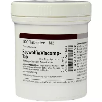 RAUWOLFIAVISCOMP TAB Tabletter, 500 stk
