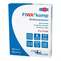 MULLKOMPRESSEN 5x5 cm steril 8-vejs, 5X2 stk