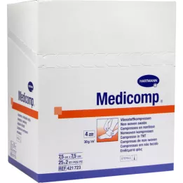 MEDICOMP Fleece komp.steril 7,5x7,5 cm 4-lags, 50 stk