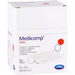 MEDICOMP ekstra fleece komp.steril 5x5 cm 6-lags, 50 stk