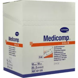 MEDICOMP afløbsslids komp. steril 10x10 cm, 50 stk