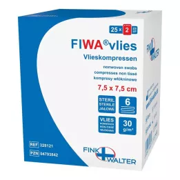 VLIESKOMPRESSEN 7,5x7,5 cm steril 6-vejs, 25X2 stk