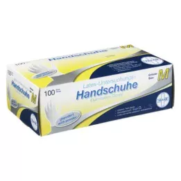 HANDSCHUHE Engangs latex pulveriseret M, 100 stk