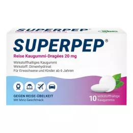 SUPERPEP Rejsetyggegummi Dragees 20 mg, 10 stk