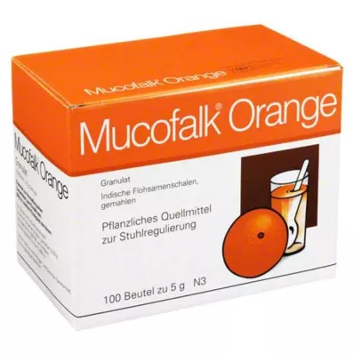 MUCOFALK Orange Gran til fremstilling af en suspension til oral brug, 100 stk MUCOFALK Orange Gran til fremstilling af en suspension til oral brug, 100 stk